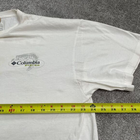 Columbia PFG Graphic T-Shirt Mens XL White Crew Neck Short Sleeve Cotton Tee Top - Picture 8 of 13